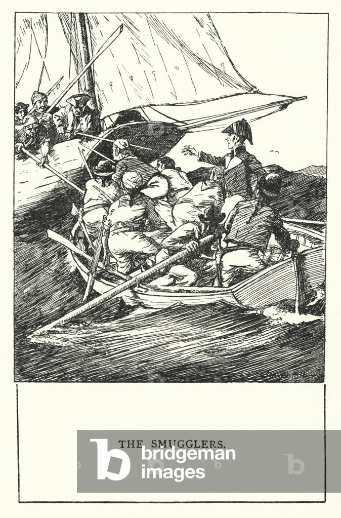 Immagine di Stampa "I contrabbandieri (litografia)" di Leonard Raven-Hill