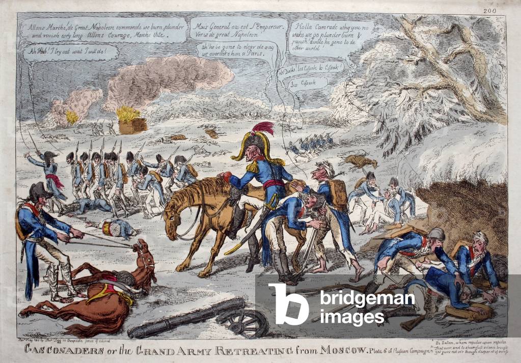 Britische Satire des französischen Rückzugs aus Moskau