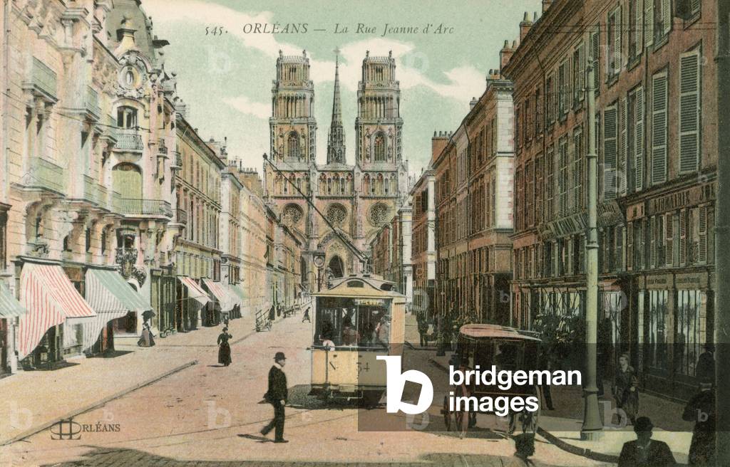 Immagine di Fotografia "La Rue Jeanne d'Arc a Orleans. Cartolina postale inviata nel 1913.", 1913 di French Ph