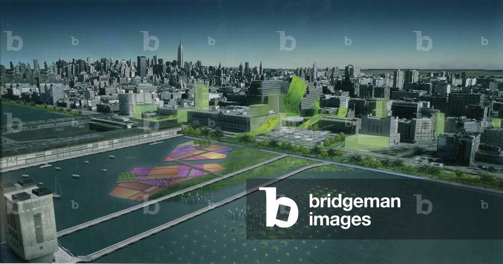 Hudson Square Park, New York, 2007 (rendering generato dal computer)