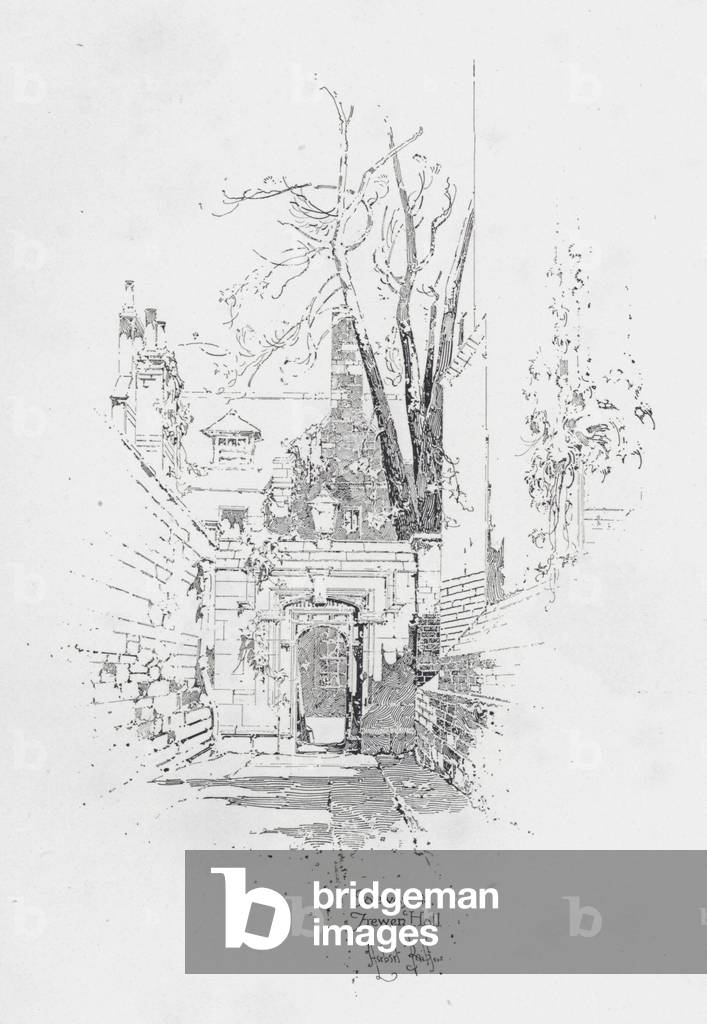 Immagine di Stampa "Porta d'accesso a Frewen Hall" di Herbert Railton