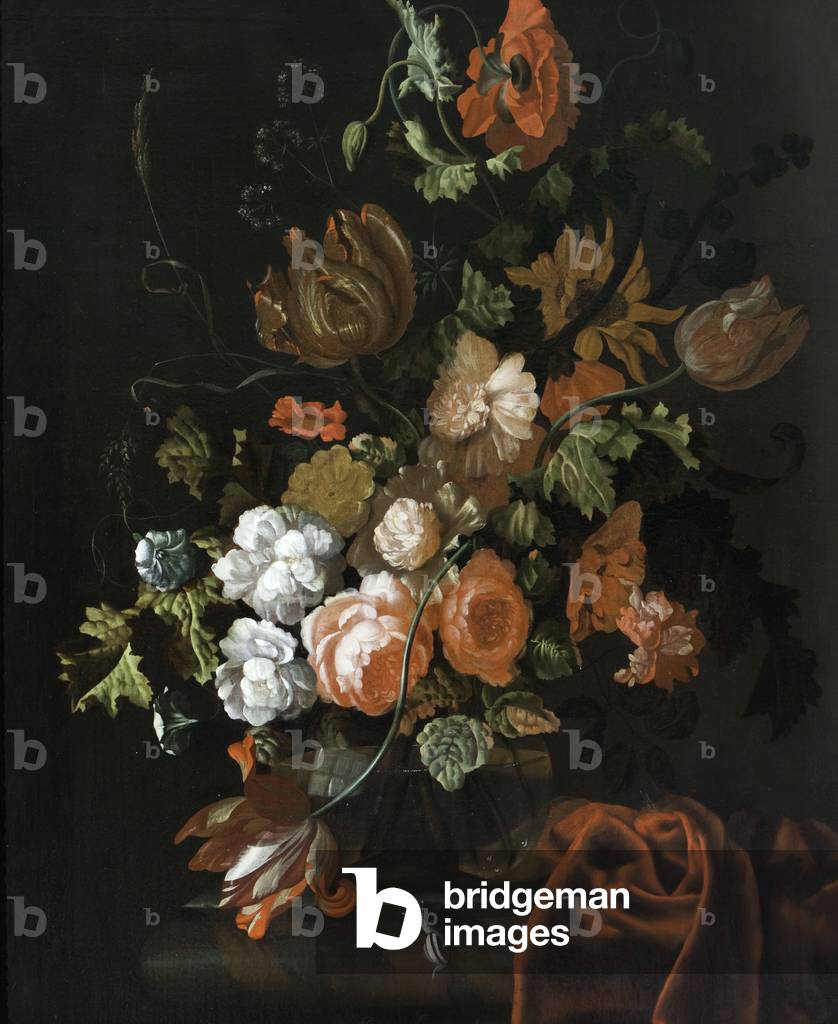 Image of Painting depicting Flowers in a Glass Bowl by Ernst Stuven