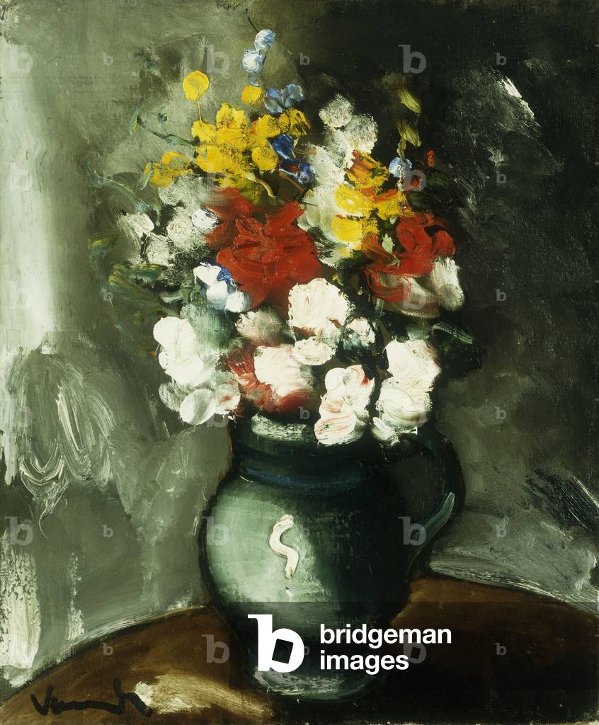 Vase de Fleurs, (öl auf leinwand)