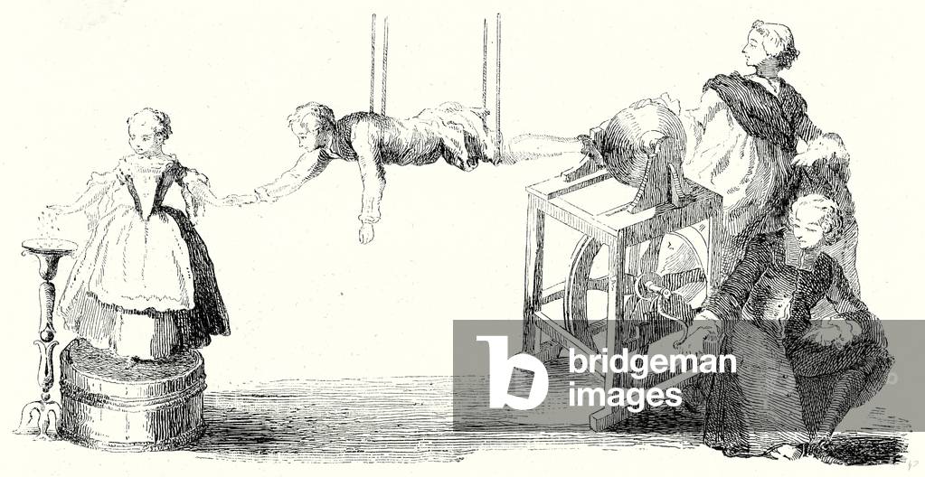 Image of Engraving depicting Hausen's Electric Machine, b/w
