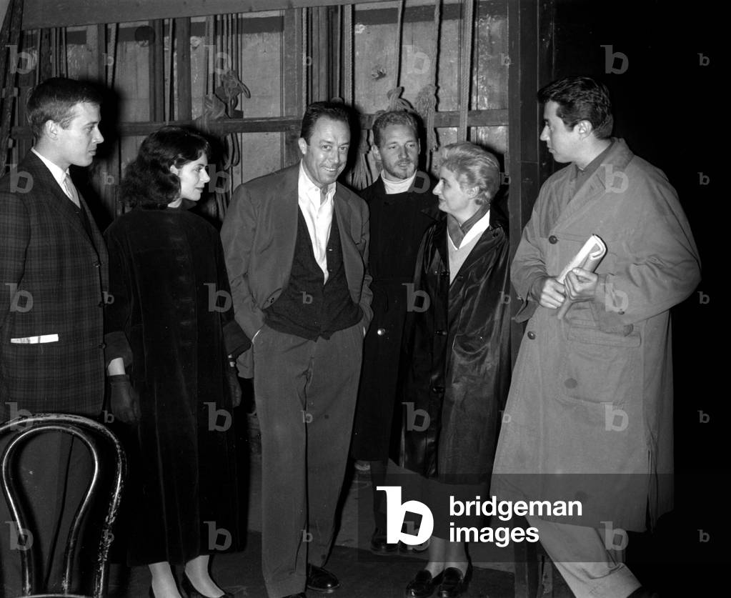 Image of Photography depicting Albert Camus during a repetition for his play Requiem pour une Nonne with Cathe