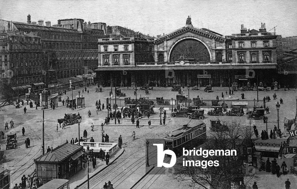 Image de Photographie représentant La « gare de l'Est » à Paris 1918, b/w