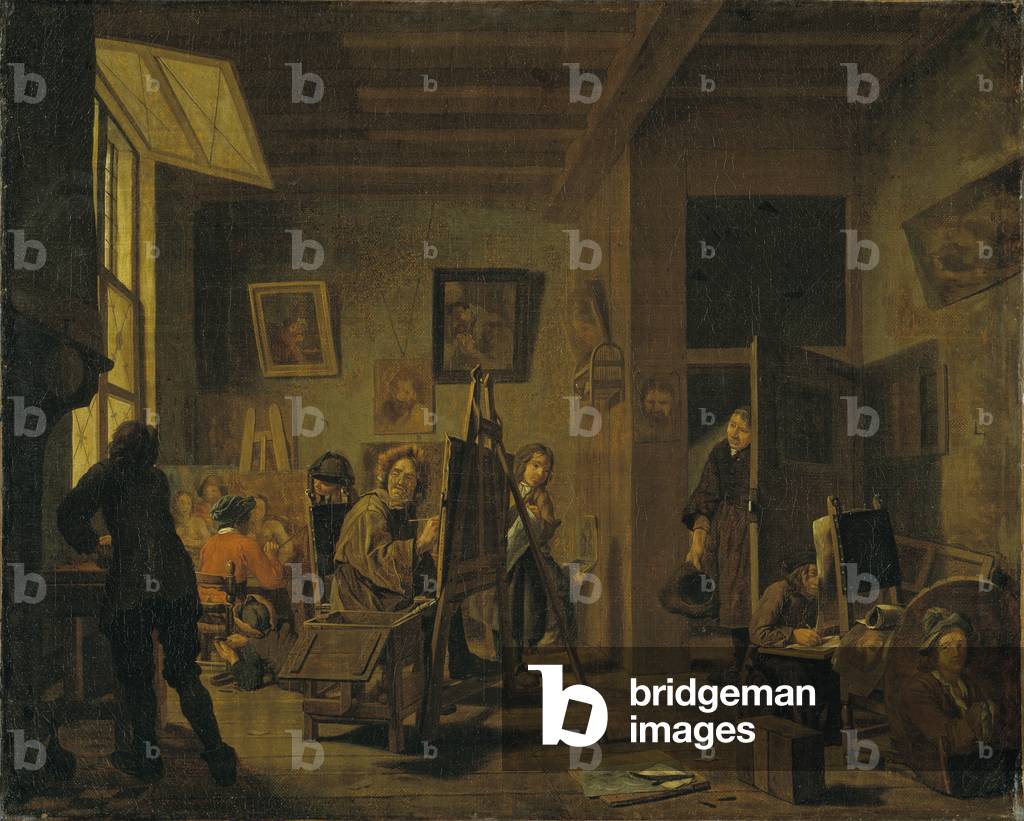 Un Pittor's Studio (olio su tela)