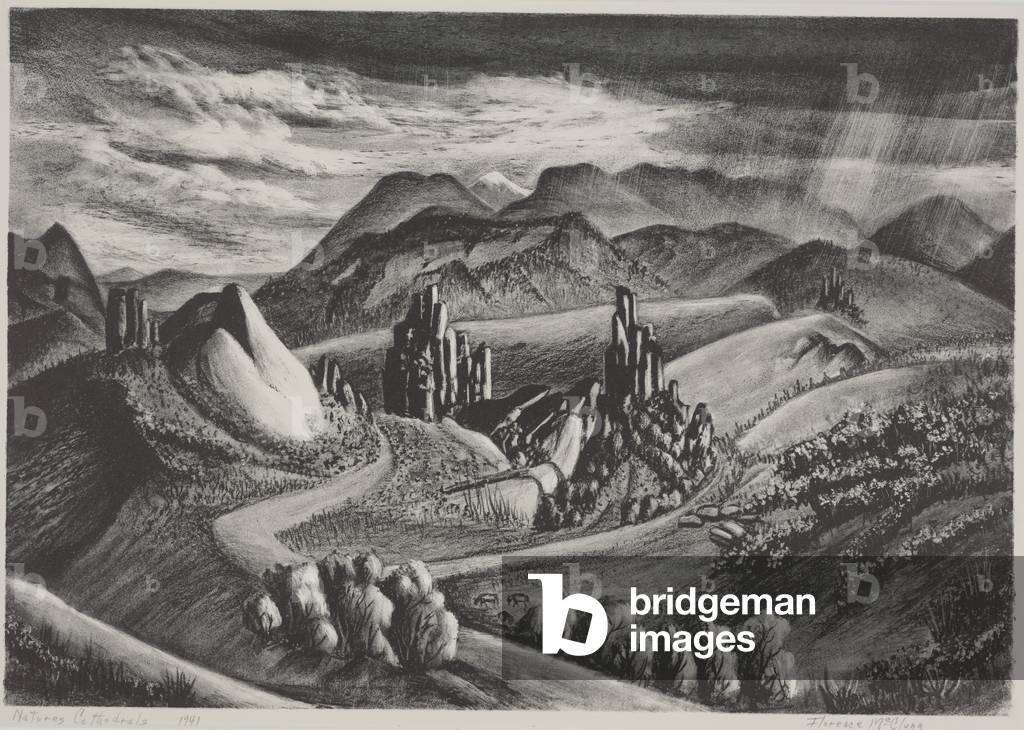Immagine di Stampa "Cattedrali della natura", 1941 di Florence McClung, b/w