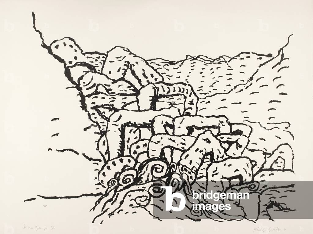 Immagine di Stampa "Sea Group", 1980 di Philip Guston, b/w