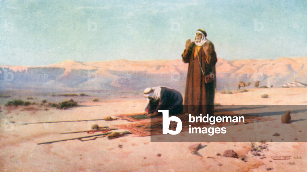 Immagine di Stampa "Preghiera nel deserto (litografia a colori)" 1901 di Robert George Talbot Kelly