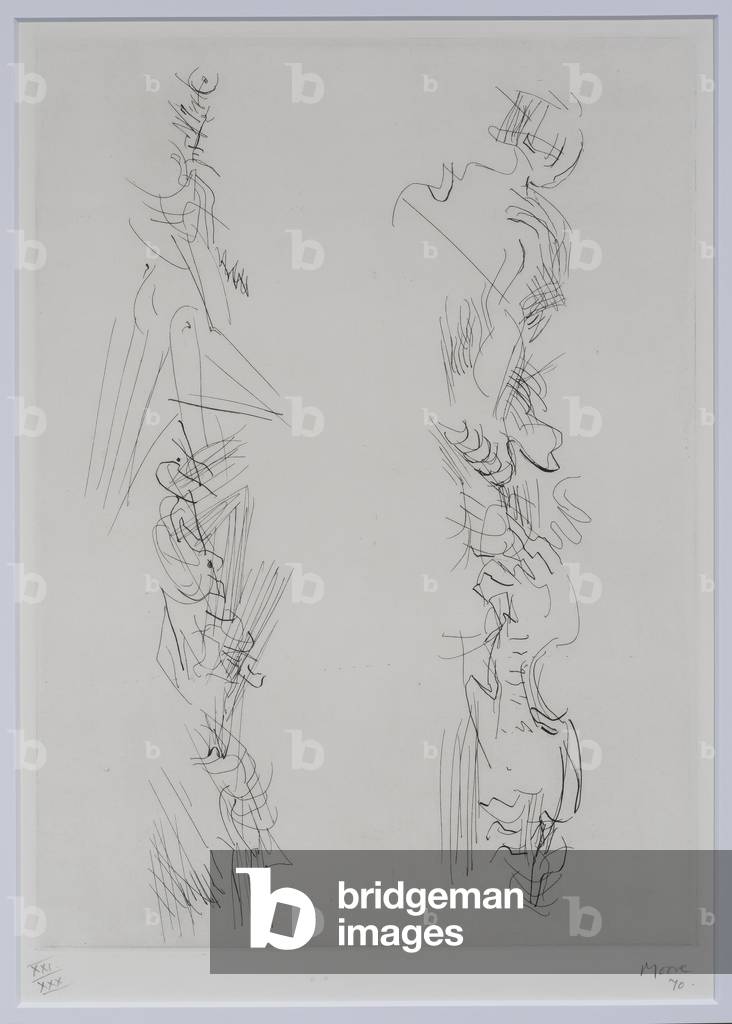 Due figure in piedi, 1970 (acquaforte)