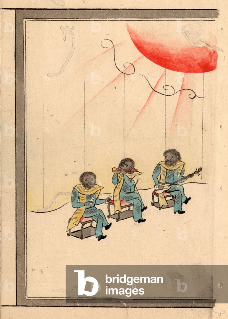 Peri Raiko, Delegazione del Commodoro Perry. [Tra il 1852 e il 1854], 1 Disegno (5 Fogli) : Colore.