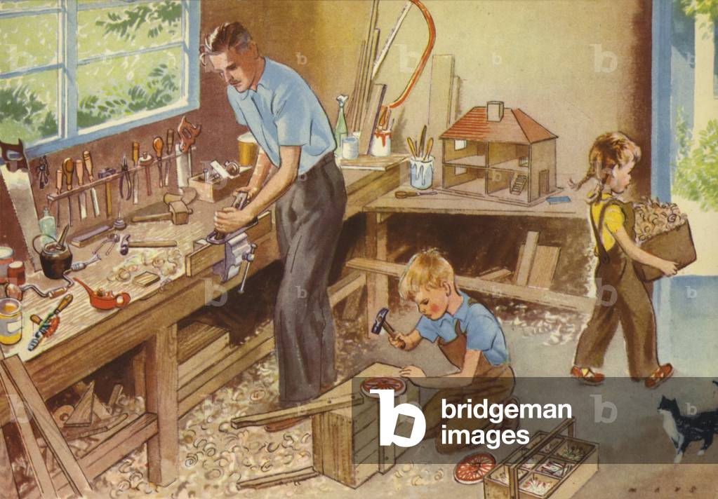 Dans l'atelier de papa (couleur litho)