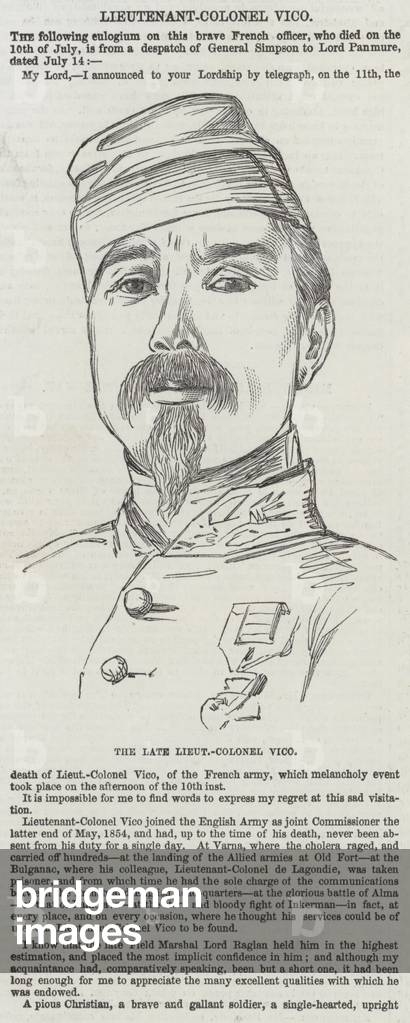 "Tenente-Colonnello Vico (incisione)" 1855 di English School