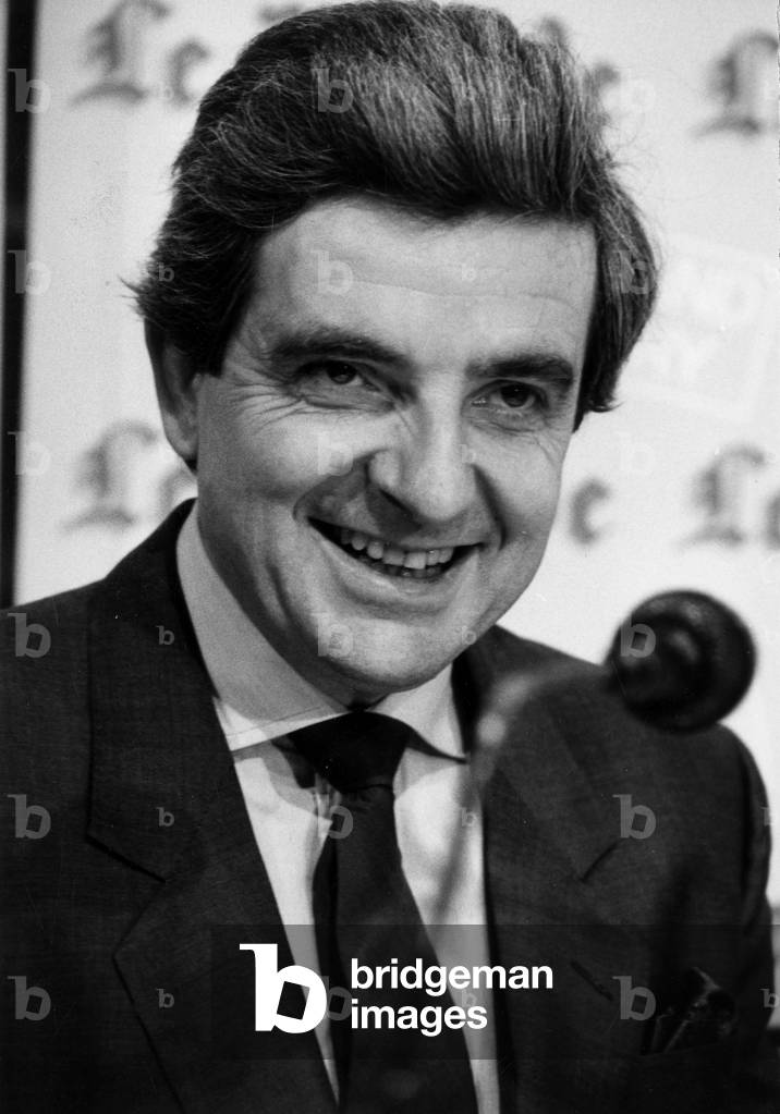 Image of Photography depicting Former French Minister of Education Jean Pierre Chevenement 1987, b/w