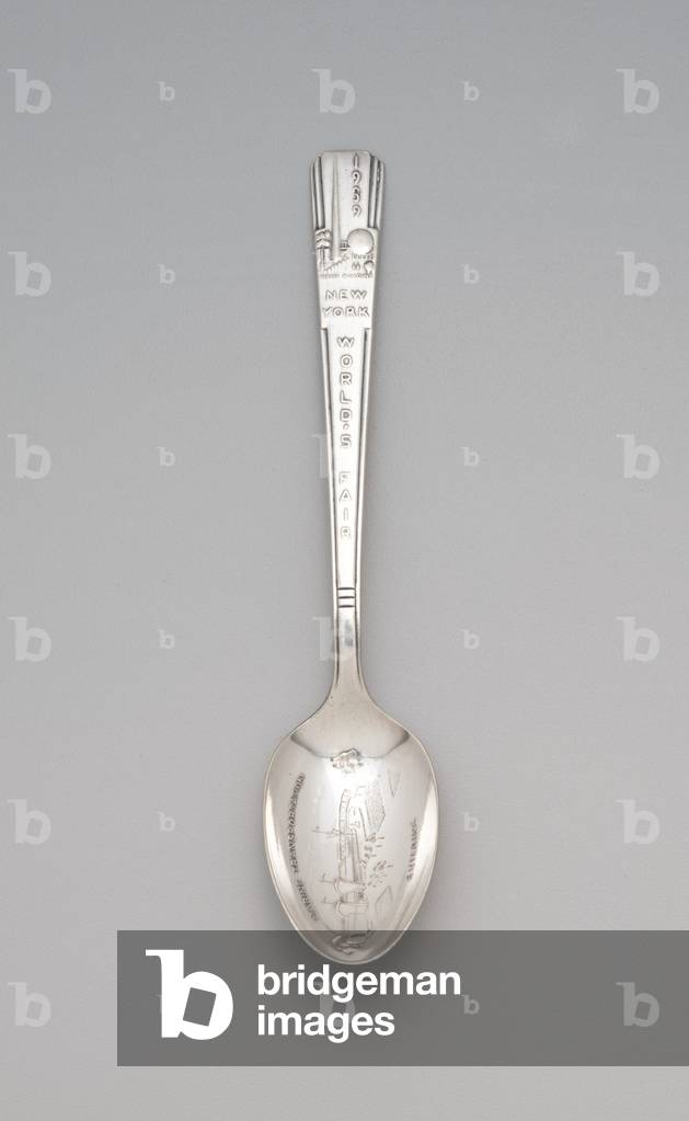 1939 Cucchiaio Fiera del Mondo di New York, progettato 1938 (piatto d'argento)