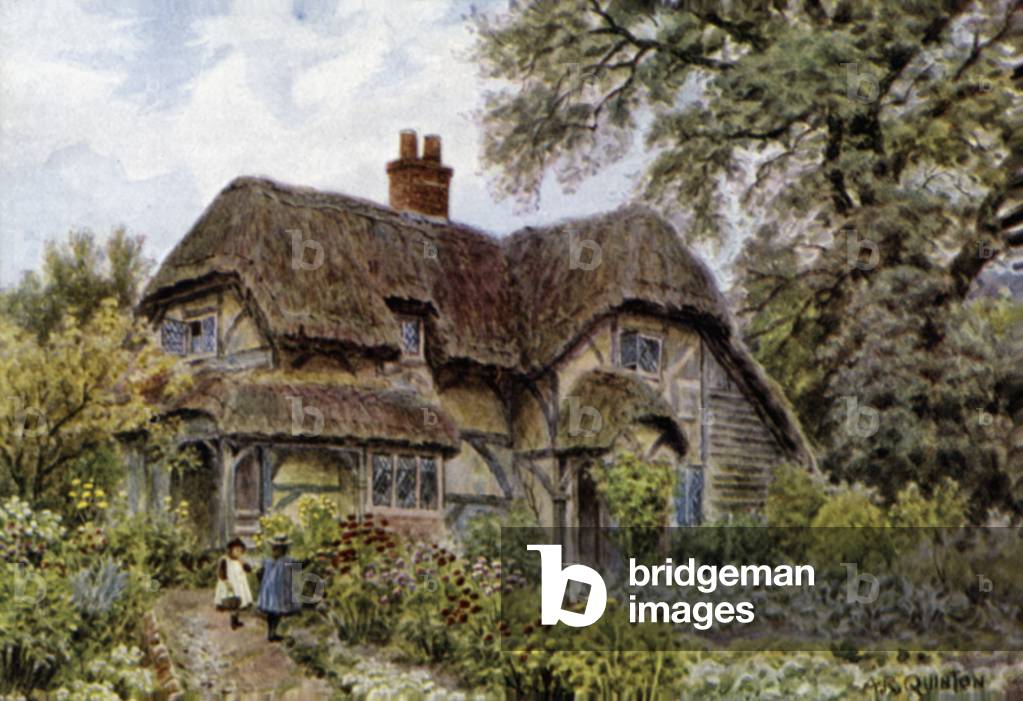 Cowdray's Cottage, Midhurst, Sussex (Farbe litho)