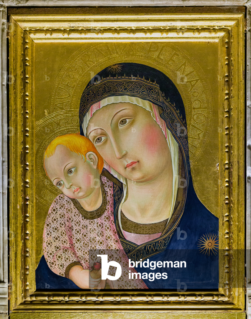Madonna del Pilastro , 1450-1460 (tempera e pannello d'oro)