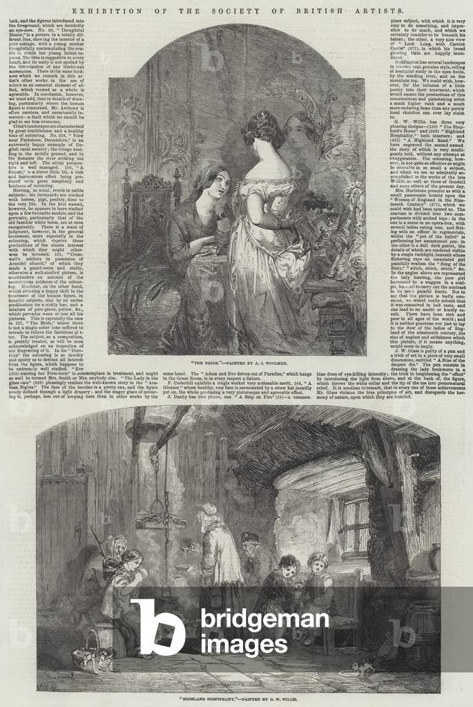 "Mostra della Società degli Artisti Britannici (incisione)" 1852 di Arthur Joseph Woolmer