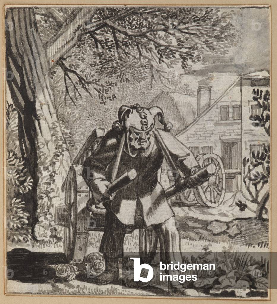Il pazzo che si fida troppo dei suoi poteri, 1660-86 (pennello e inchiostro indiano su carta)