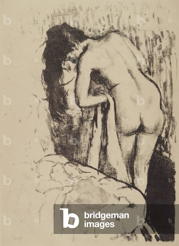 nudo donna in piedi essiccazione stessa 1891-92 lito