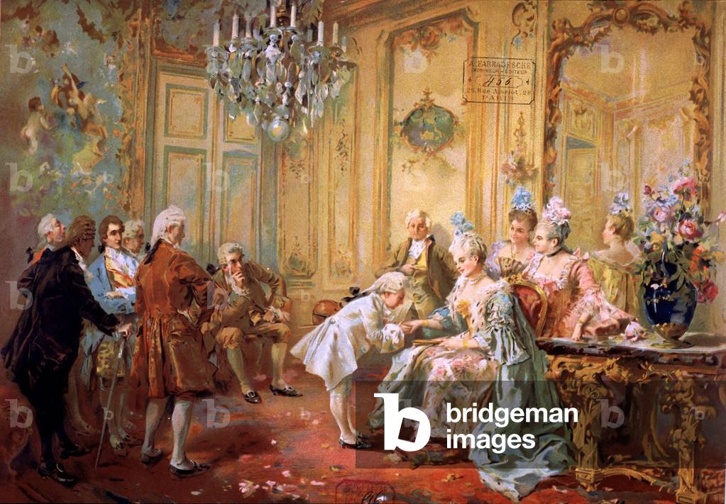 Mozart e Mme de Pompadour, 1900 circa (cromo)