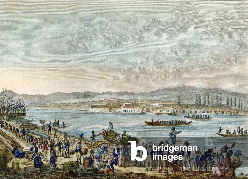Immagine di Incisione "Testa di ponte a Huningen" 1794 di Reiner Vinkeles