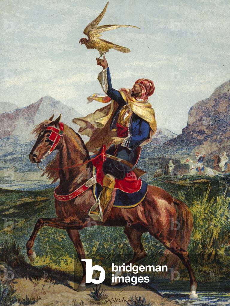 Arab horseman by American Artist