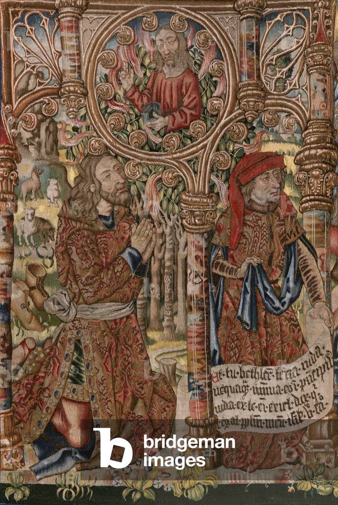 arazzo fiammingo. Trittico della Nascita di Cristo (Tríptico del Nacimiento de Jesús). Modelli da fumettista d