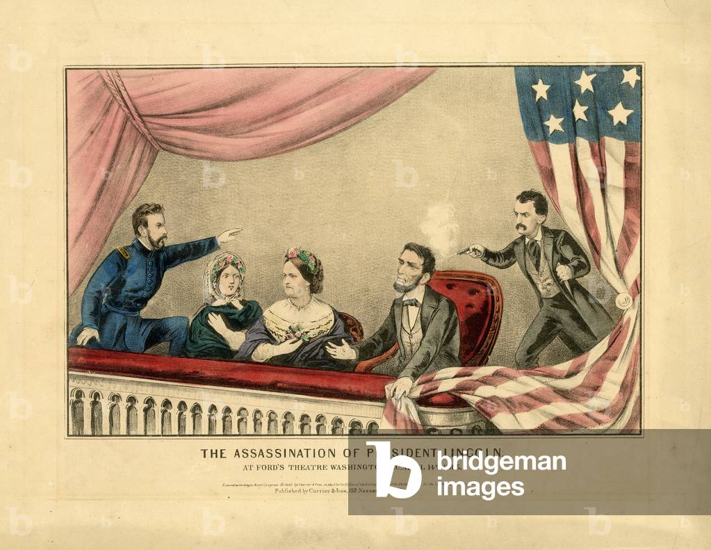 Bild von Druck "Die Ermordung von Präsident Lincoln", 1865 von J.M. Currier