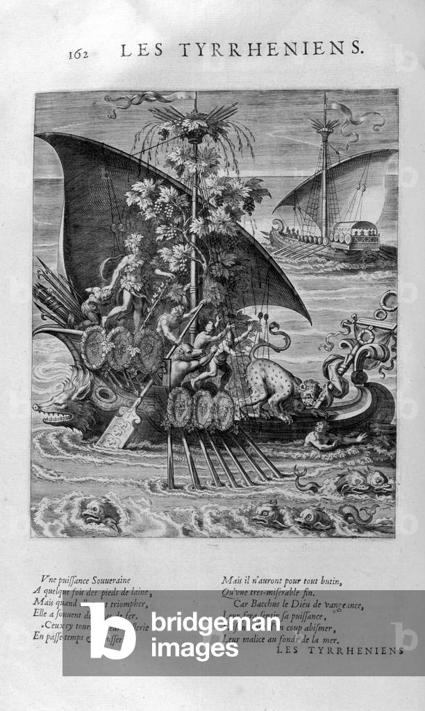 Bacchus and the Pirates, 1615 (engraving)