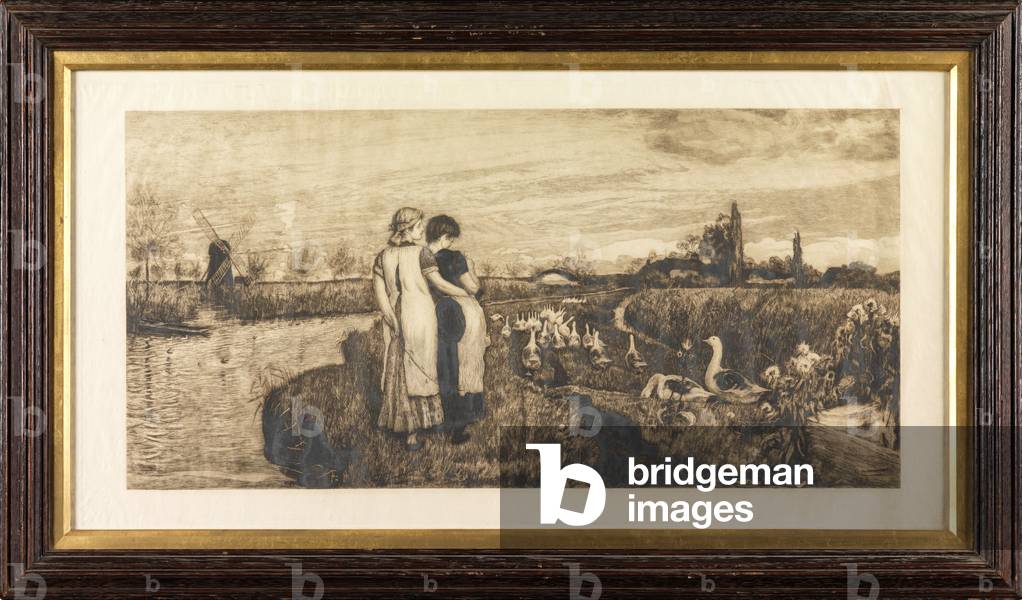 In the Fens, Evening (etching)