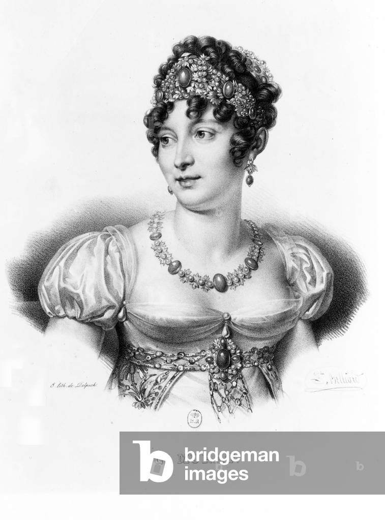 "Caroline Bonaparte (geb.: Marie Annonciade" 1801, b/w