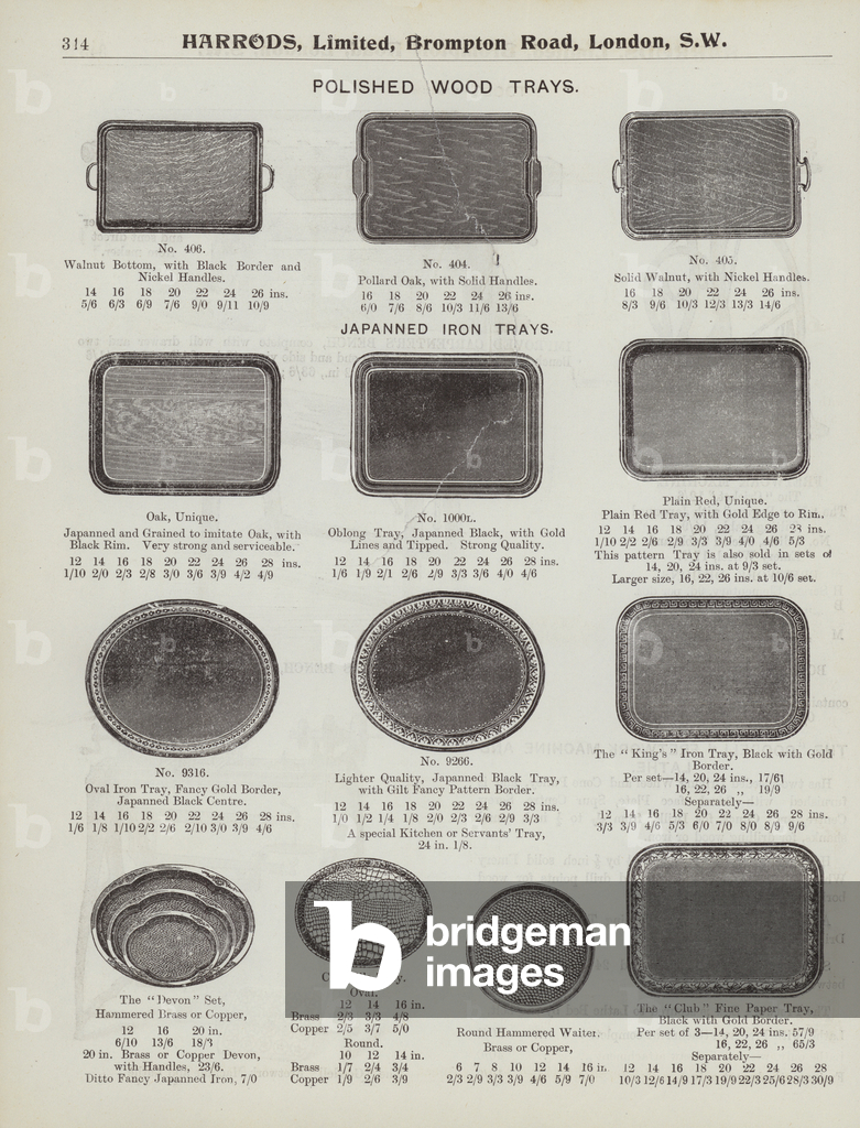 Page from Harrods catalogue, 1903 (litho)