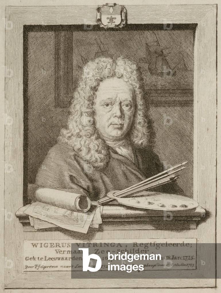 Image of Engraving depicting Wigerus Vitringa (1657-1721) 1725 by Cornelius van Noorde