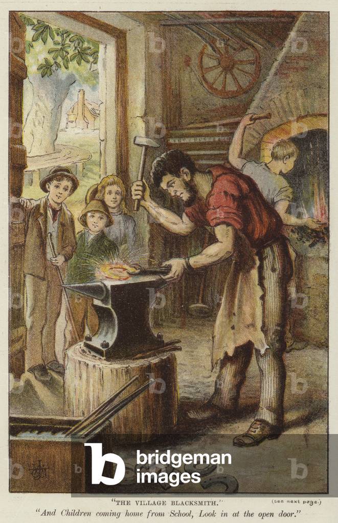„Der Dorfschmied“ (Farbe Litho)