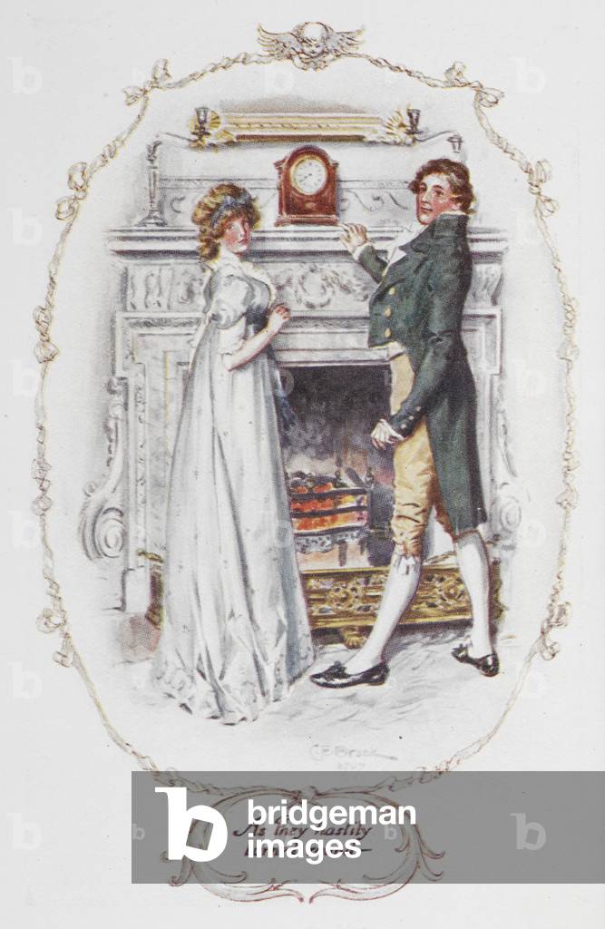 "“Wie sie sich hastig umdrehten”. Mr. Bingley und Jane Benett. Illustration zu “Stolz und Vorurteil”"