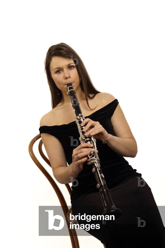 Clarinet in playing position