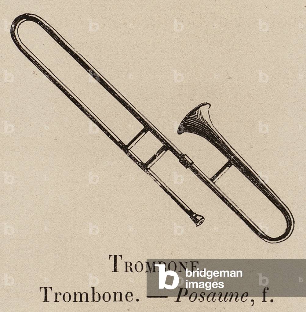 Le Vocabulaire Illustre: Trombone; Posaune (engraving) by European Artist