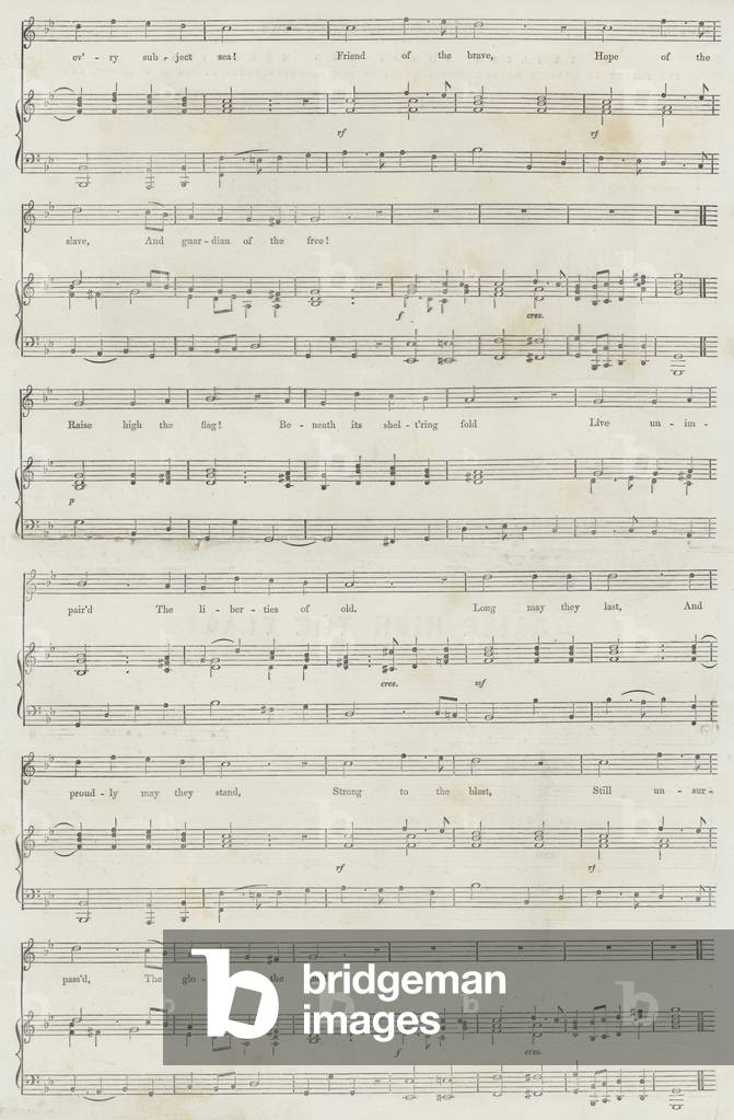 "Heben Sie die Flagge hoch (Gravur)" 1854 von English School