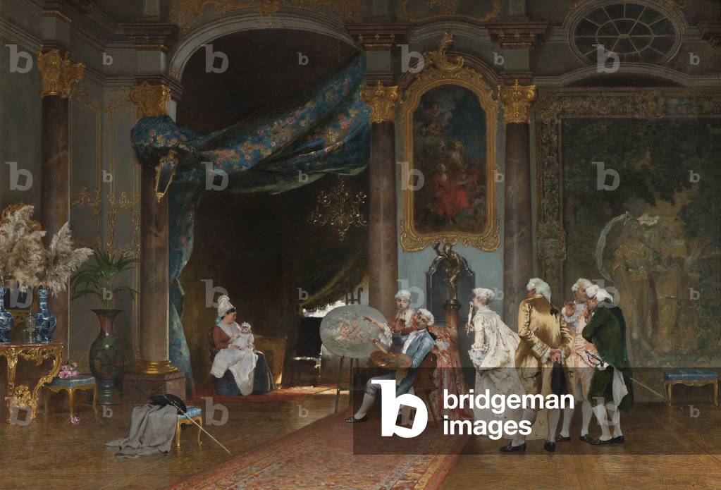 Un incontro, c.1880 (olio su tela)