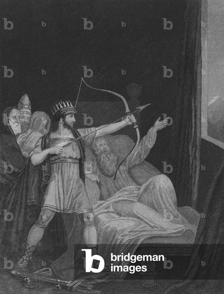 Eliseo sul suo letto di morte (incisione)