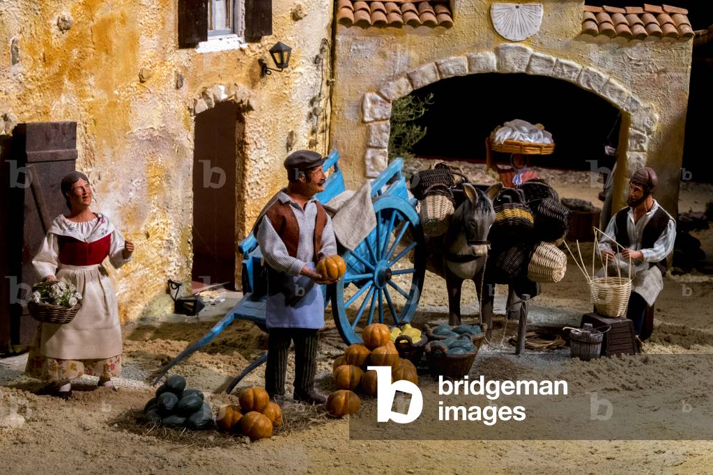 Detail einer Krippe in der Kathedrale Notre Dame de Paris, Frankreich, 2018 (Foto)