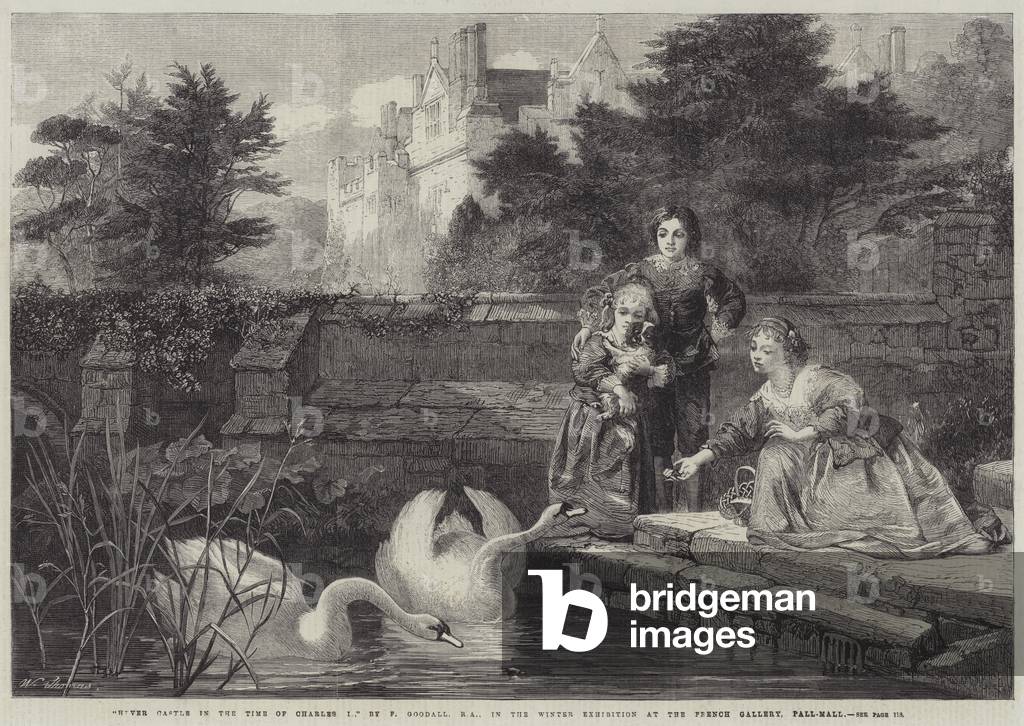 Hever Castle in the Time of Charles I (engraving) by Frederick Goodall