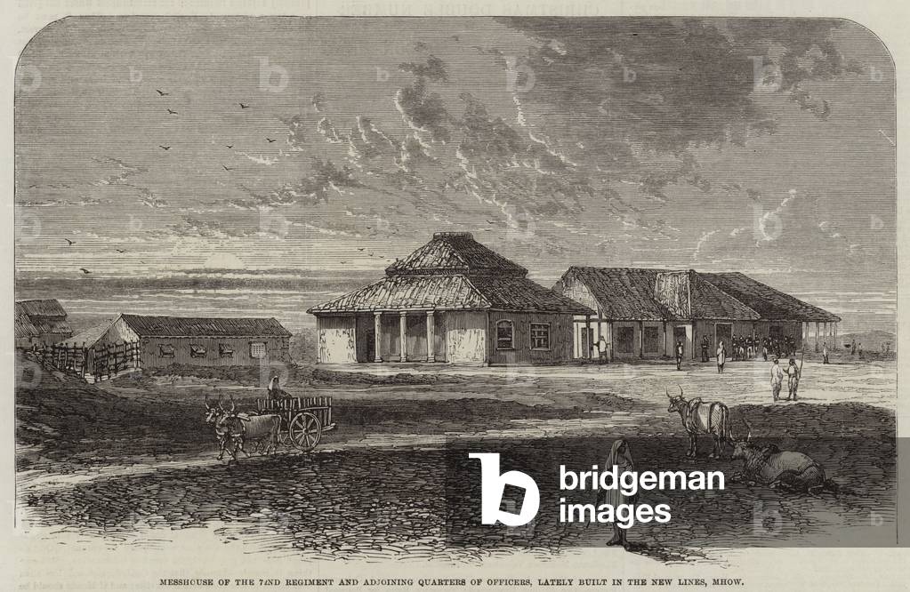 "Messhouse of the 72nd Regiment and Adjoining Quarters of Officers" von English School, b/w