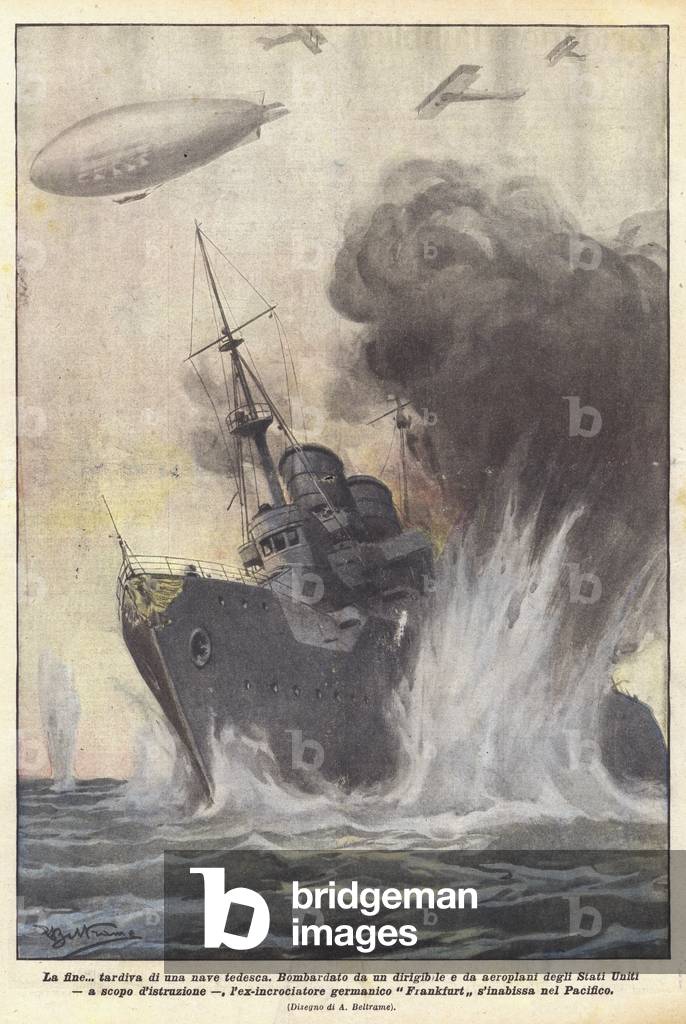 Das Ende späte Ankunft eines deutschen Schiffes (Farblitho)