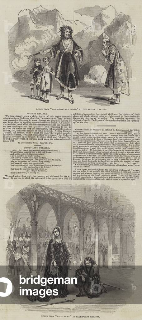 "Arti dello spettacolo a Londra (incisione)" di English School, b/w