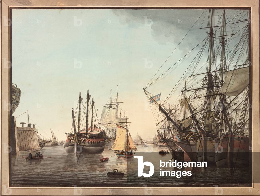 Image of Drawing depicting In Harbour (w/c on laid paper)

 by Samuel Atkins