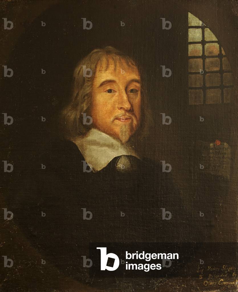 Bild von Gemälde "sir henry Harry Slingsby" von English School, b/w