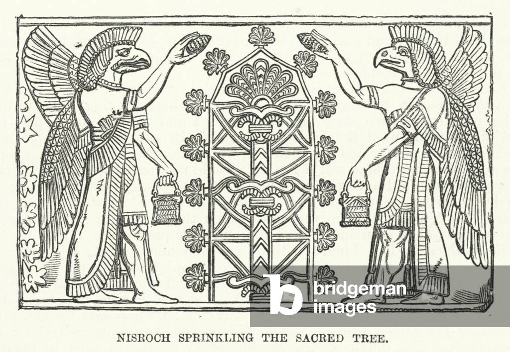 Nisroch bestreuen den heiligen Baum (Gravur)